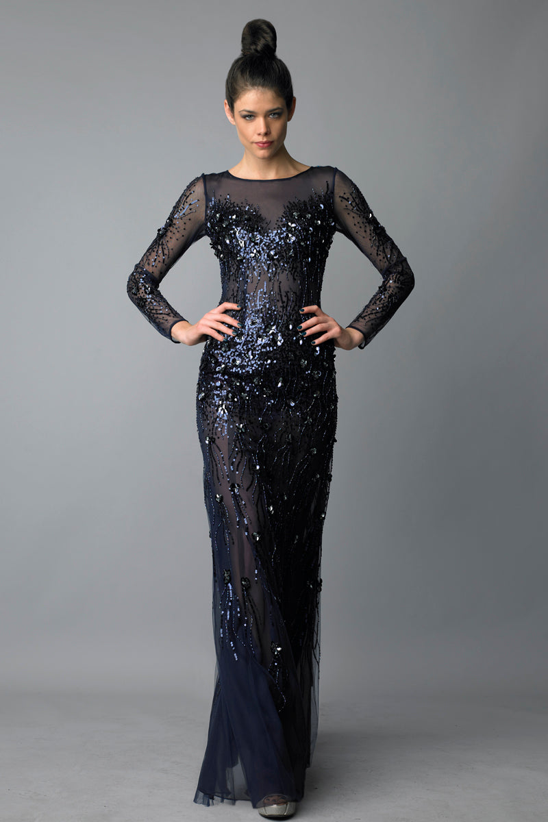 Long Sleeve Sequin Evening Dress Long Sleeve Sequin Evening Dress