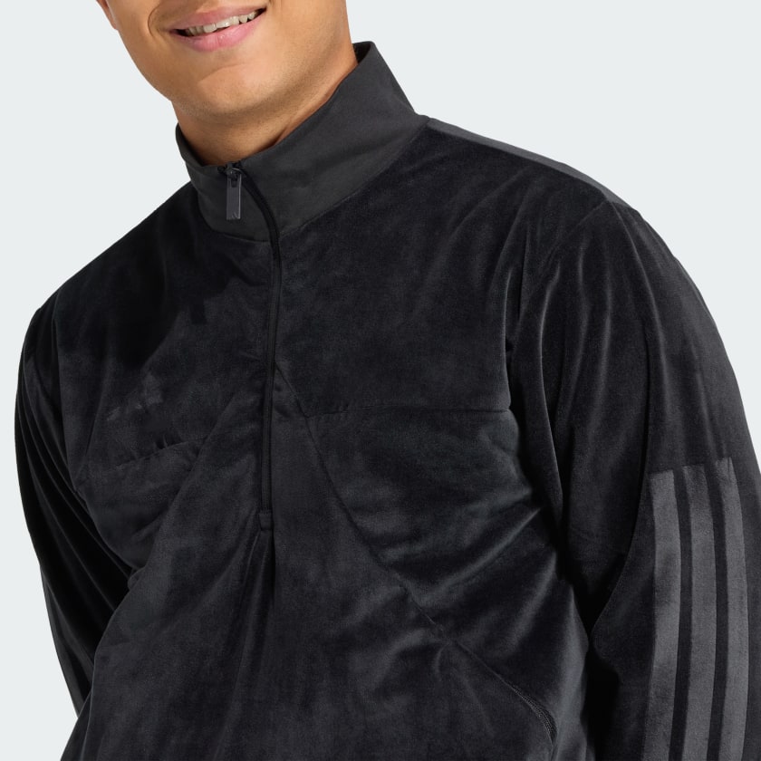 【Large】velour half zip track top adidas Men's Velour Half Zip Track Top | ShopSimon