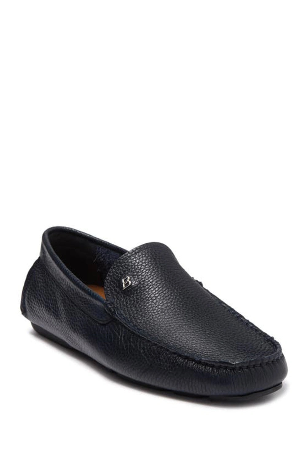 Bally Wander Men's 6220102 Navy Blue Pebbled Grained Loafers