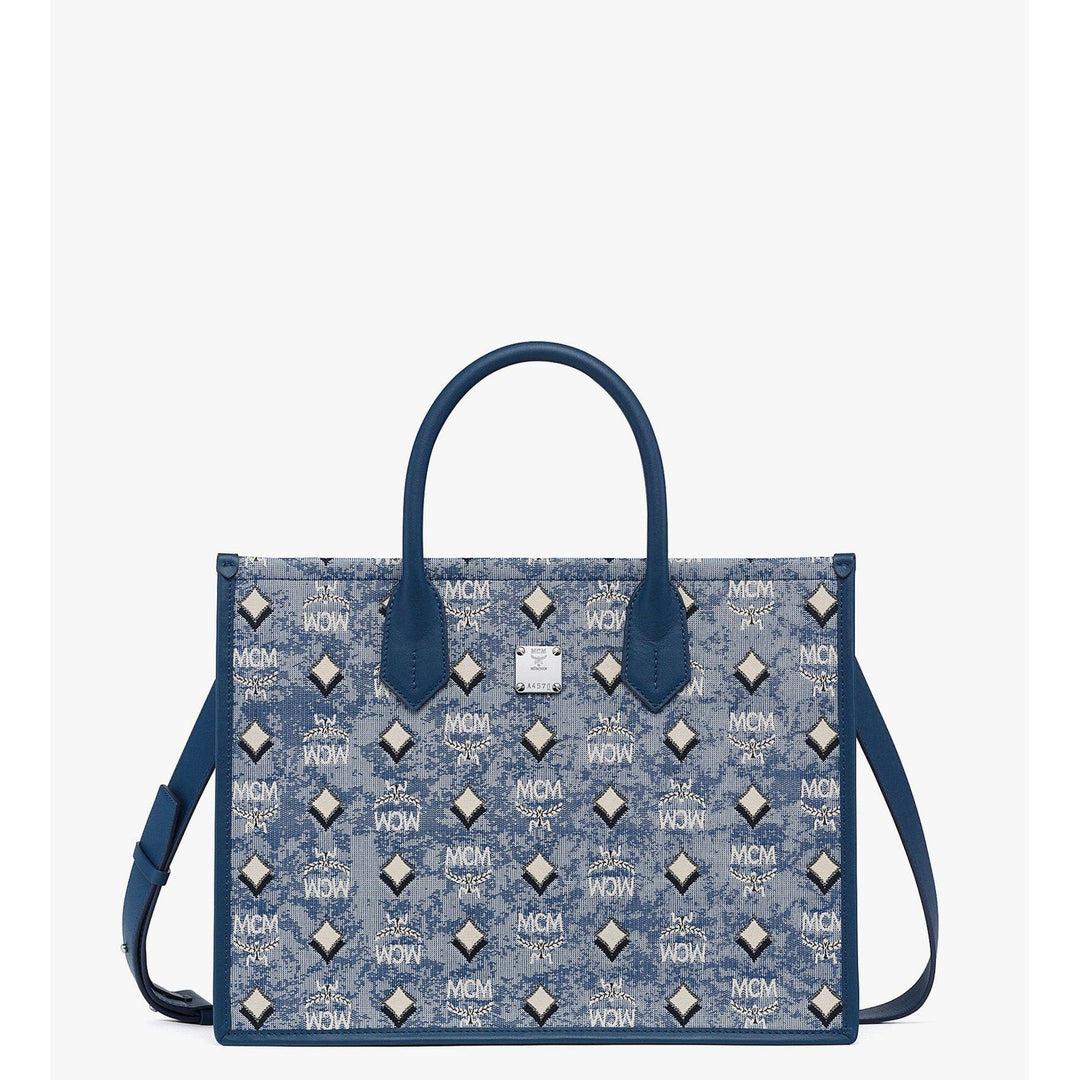 ミンです‼️ Mcm Medium Munchen Tote In Denim Visetos | ShopSimon