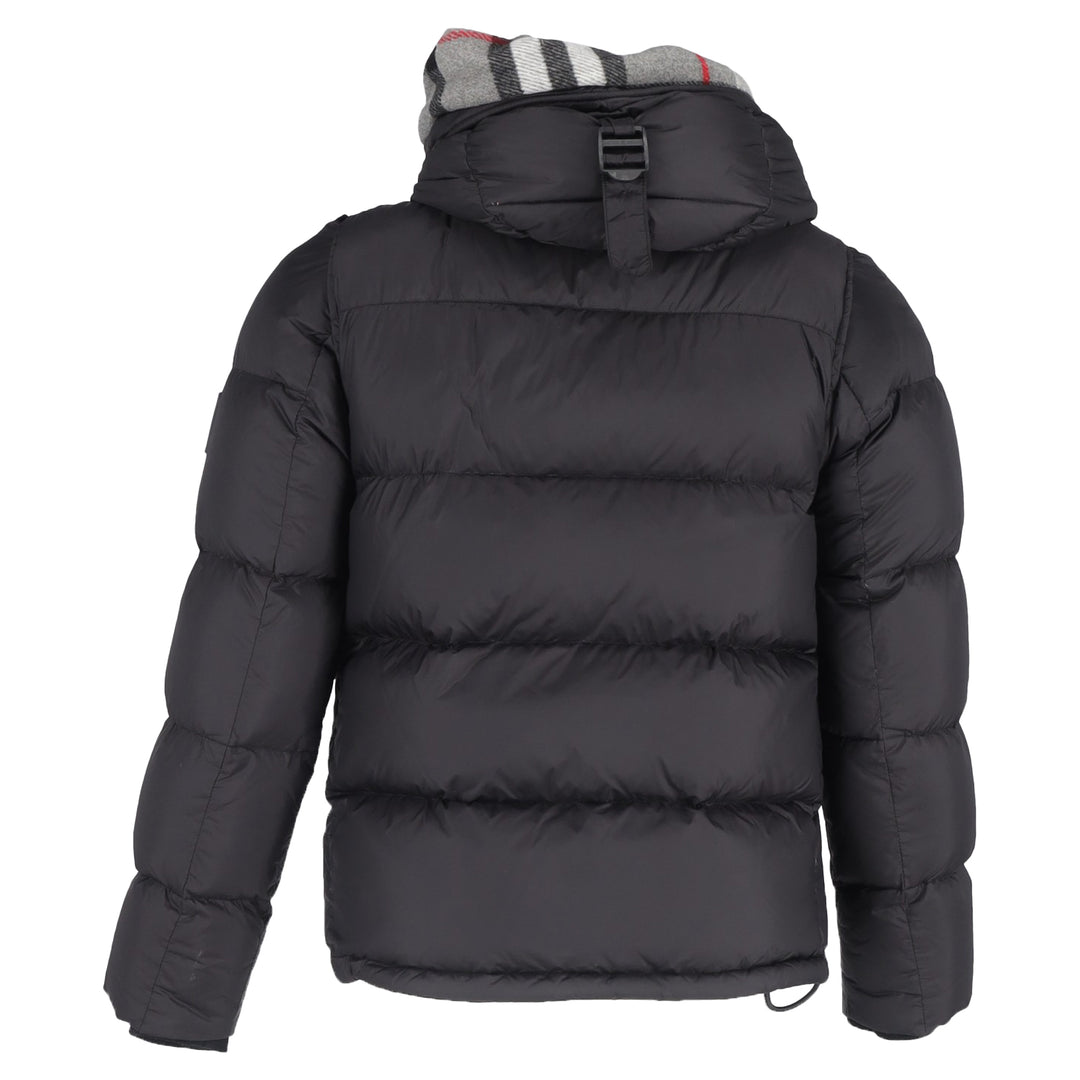 Burberry Logo-appliqué Puffer Jacket In Black Nylon | ShopSimon