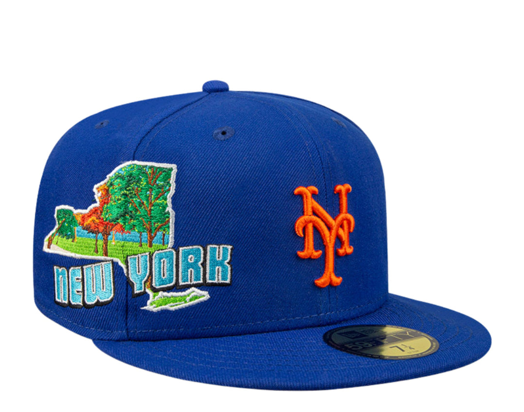New Era New York Mets Stateview 59fifty Fitted Cap 60296527 - Blue
