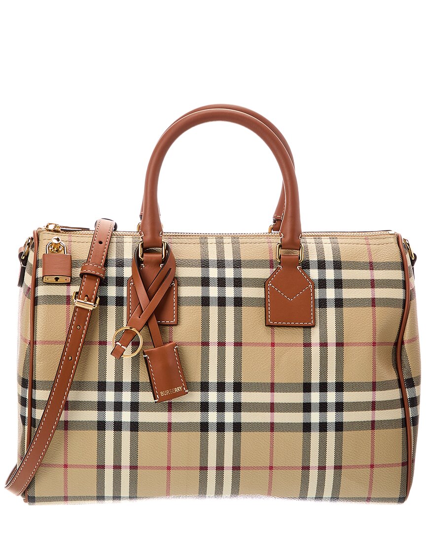 Burberry Check Canvas Luggage Bag | ShopSimon
