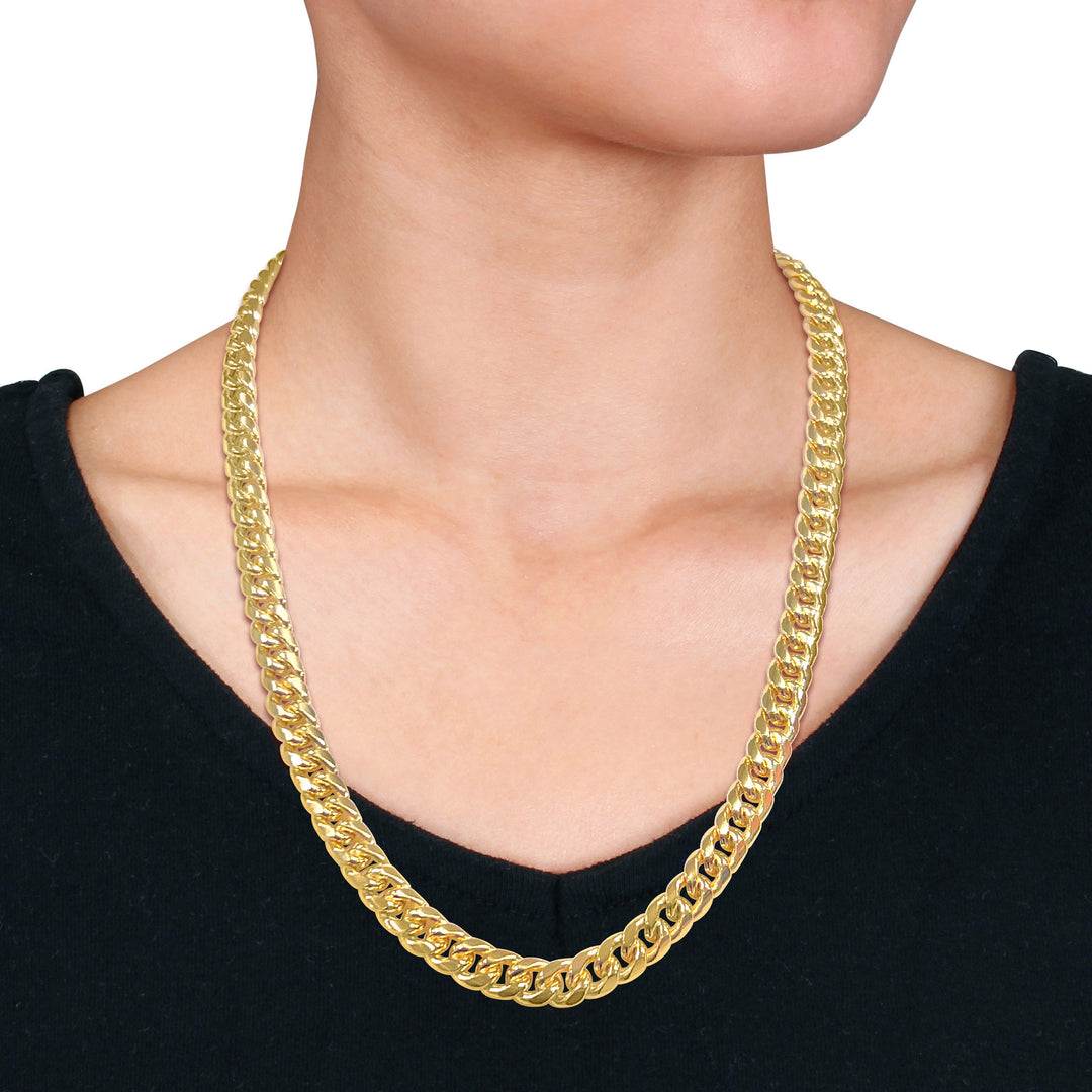 Mimi & Max 9.25mm Miami Cuban Link Chain Necklace In 10k