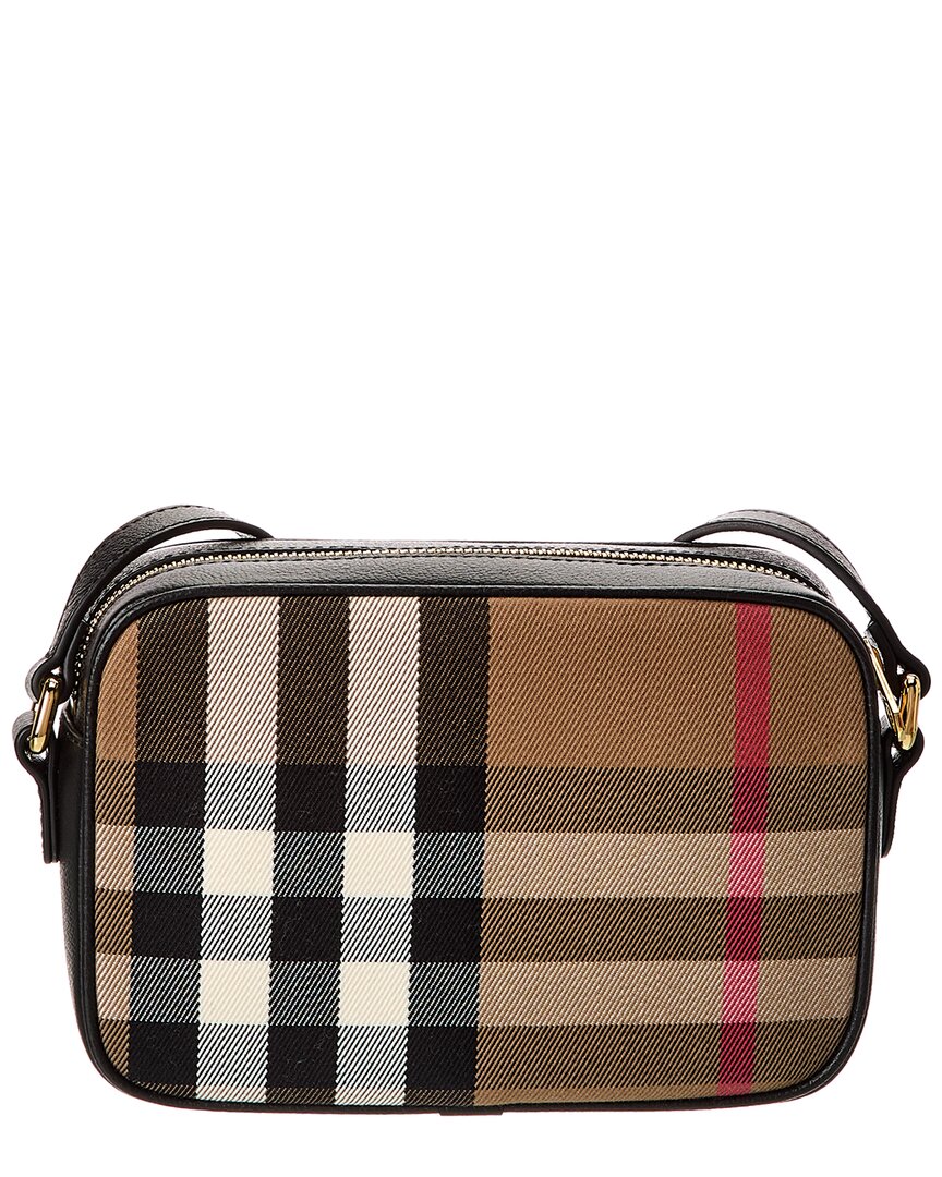 Burberry Check Canvas & Leather Camera Bag | ShopSimon Burberry Check Canvas & Leather Camera Bag | ShopSimon