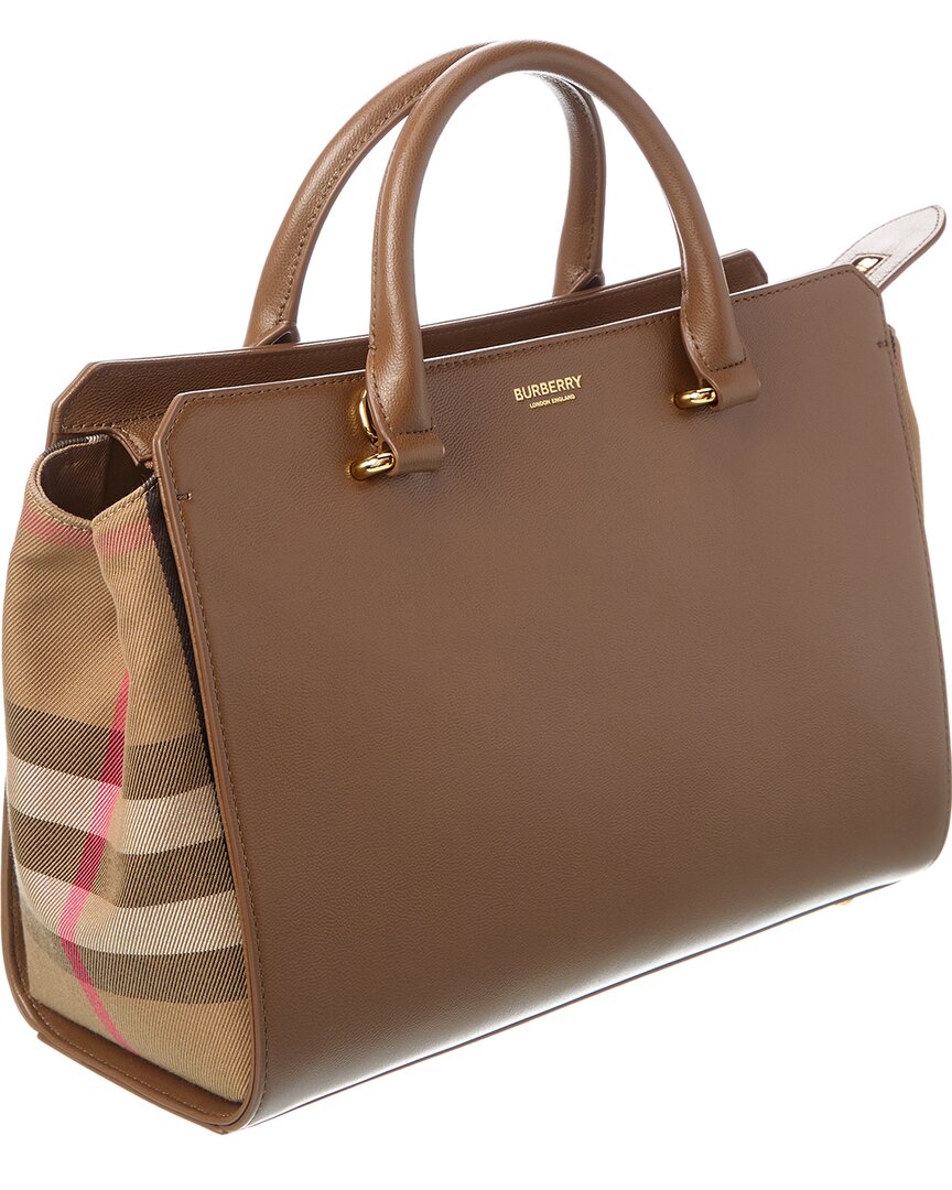 burberry walk in the rain bowler bag 2000 Burberry Banwell Check Canvas & Leather Satchel
