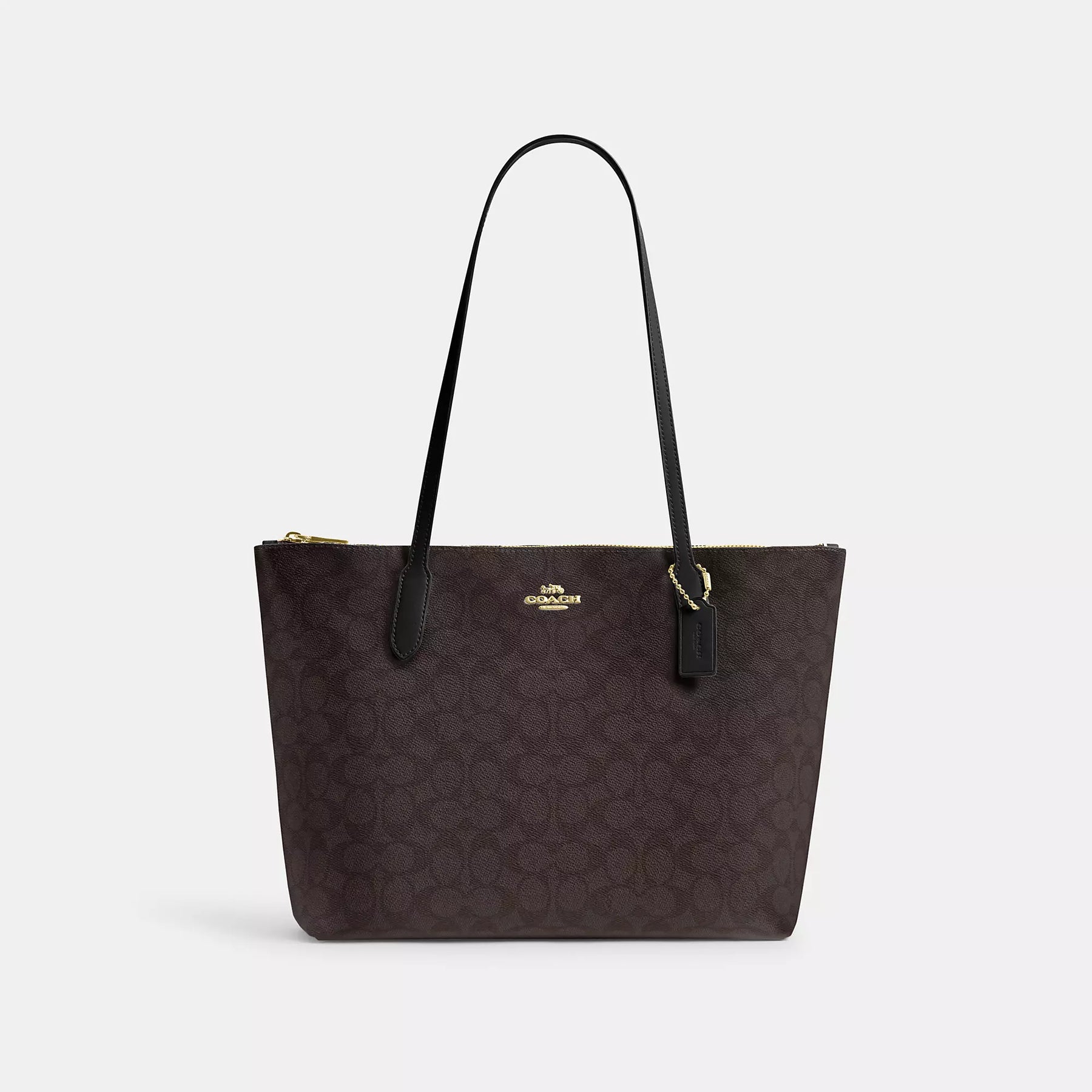 Coach Outlet Zip Top Tote Bag In Signature Canvas | ShopSimon