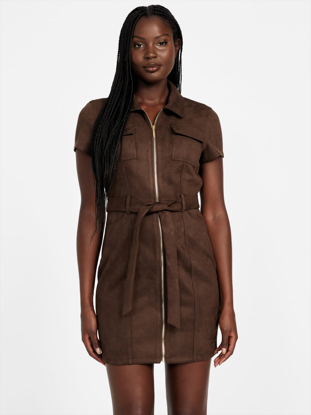 Guess Factory Deanna Faux-Suede Shirt Dress