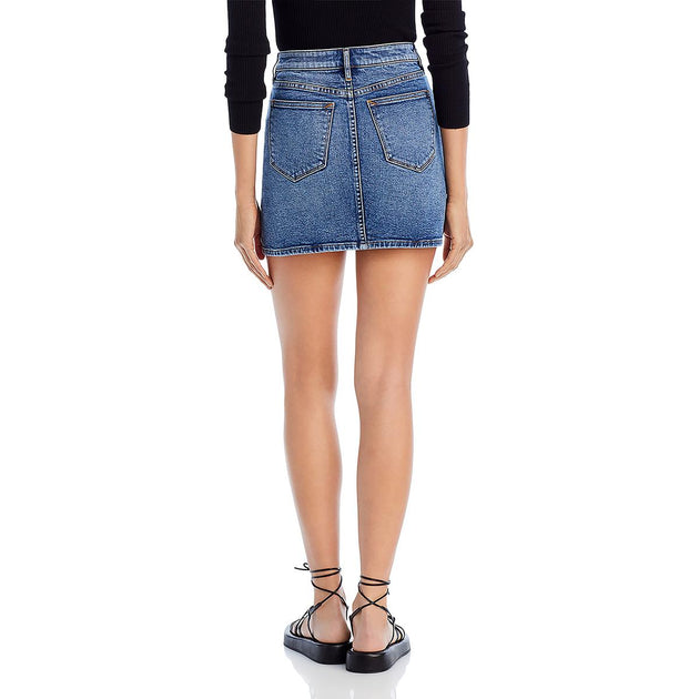 Aqua Womens Mini Stretch Denim Skirt | ShopSimon