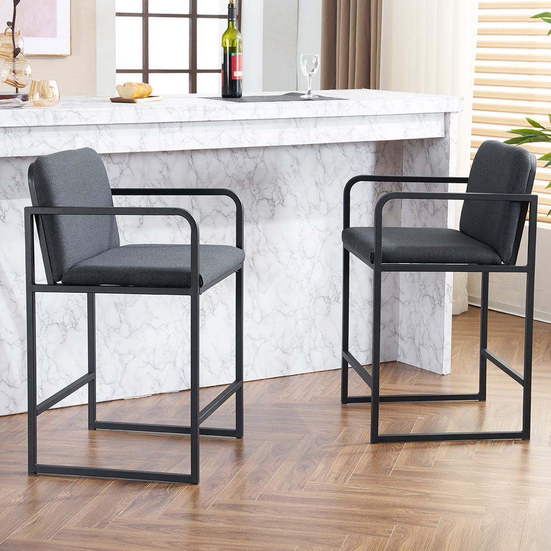 Streamdale Furniture Modern Upholstered Bar Stools with Armrests