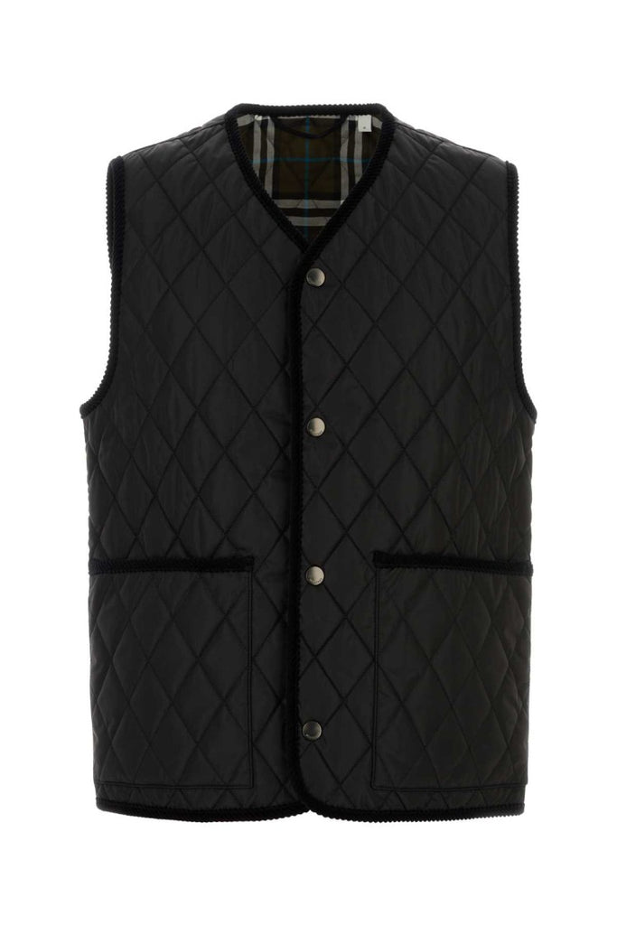 Tシャツ・カットソー BURBERRY Black Nylon Sleeveless Jacket Burberry Black Nylon Sleeveless Jacket | ShopSimon