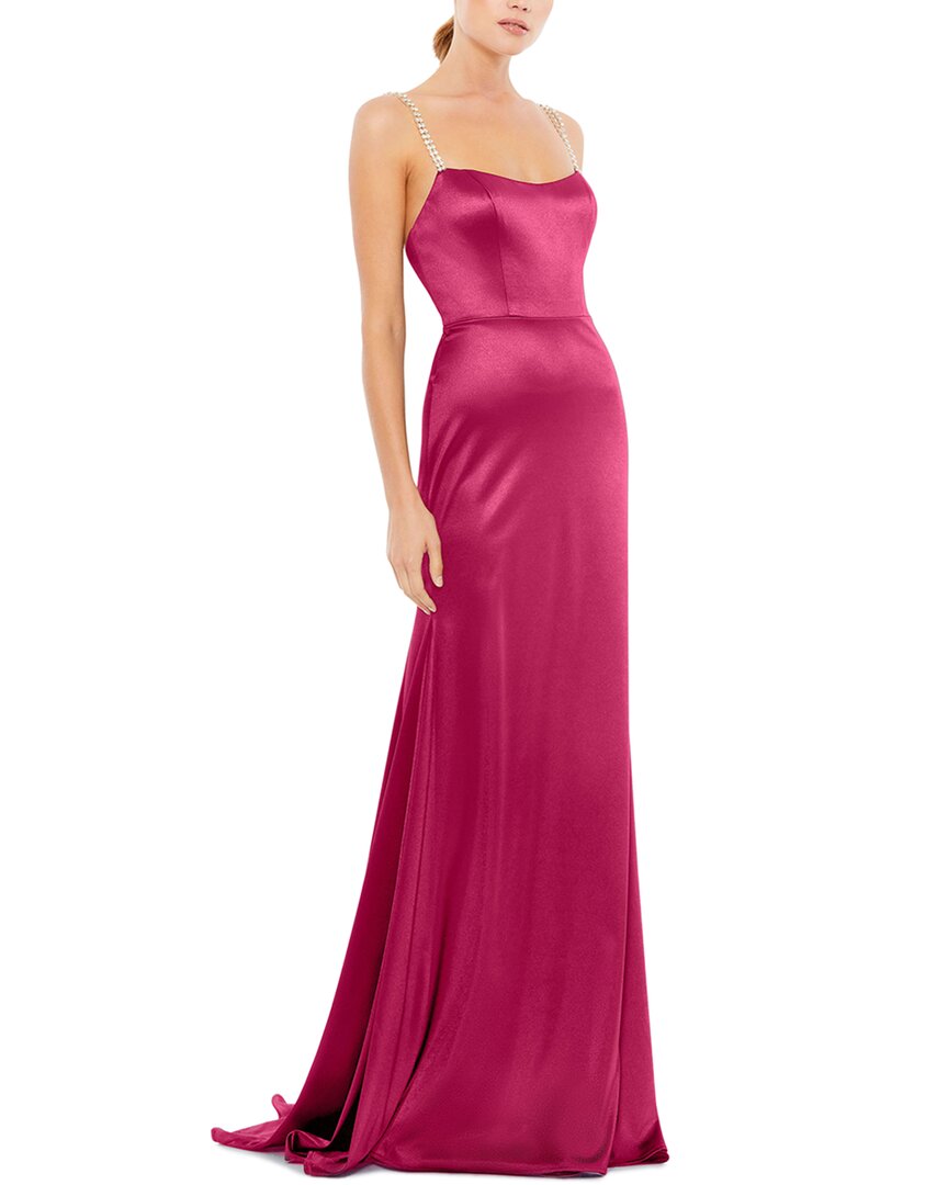 Mac Duggal Charmeuse Rhinestone Strap Trumpet Gown | ShopSimon Mac Duggal Charmeuse Rhinestone Strap Trumpet Gown | ShopSimon