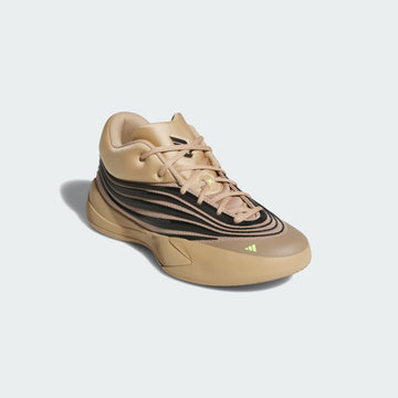 adidas Men's Dame X Athletic Flat Heel Shoes (Warm Sandstone / Core Black / Lucid Lemo)