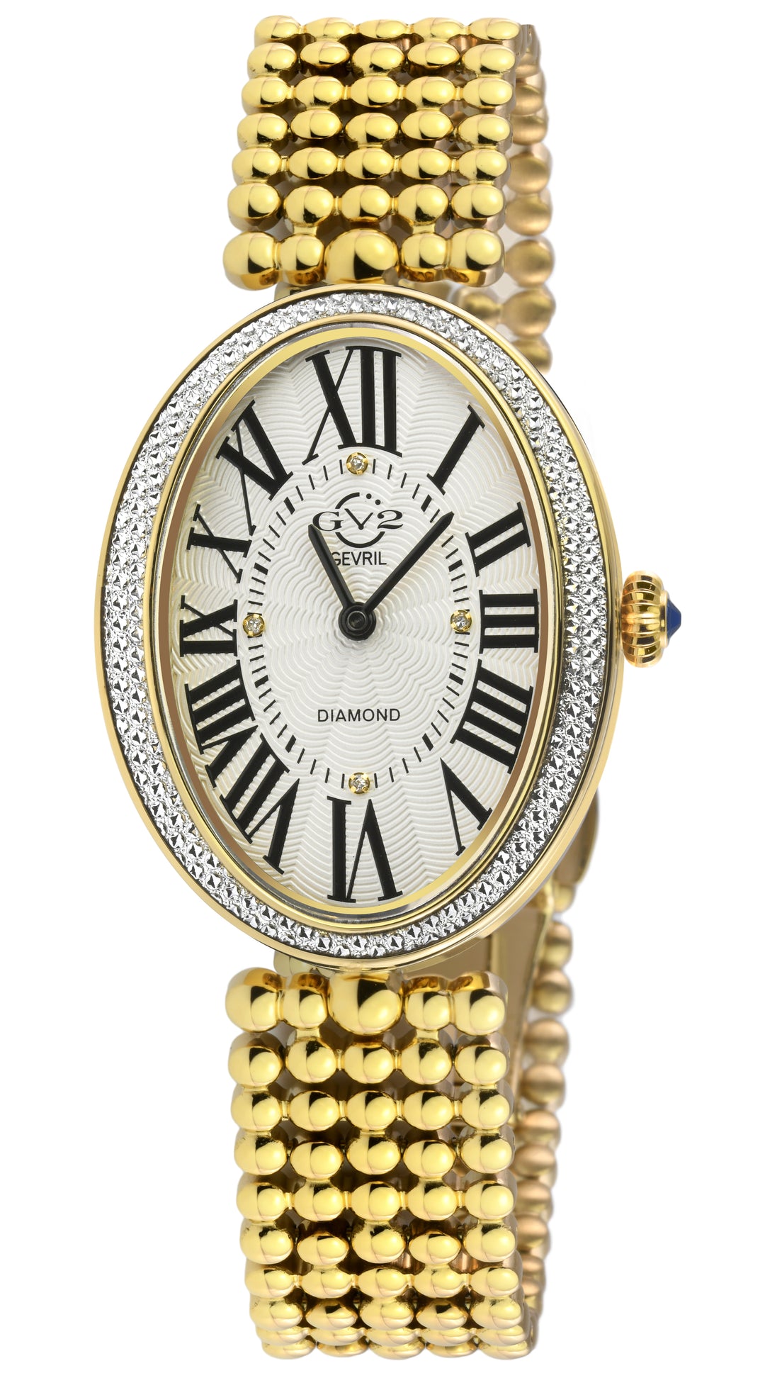 GV2 Piazza Navona Women's Swiss Diamond Gold Beaded Bracelet Watch