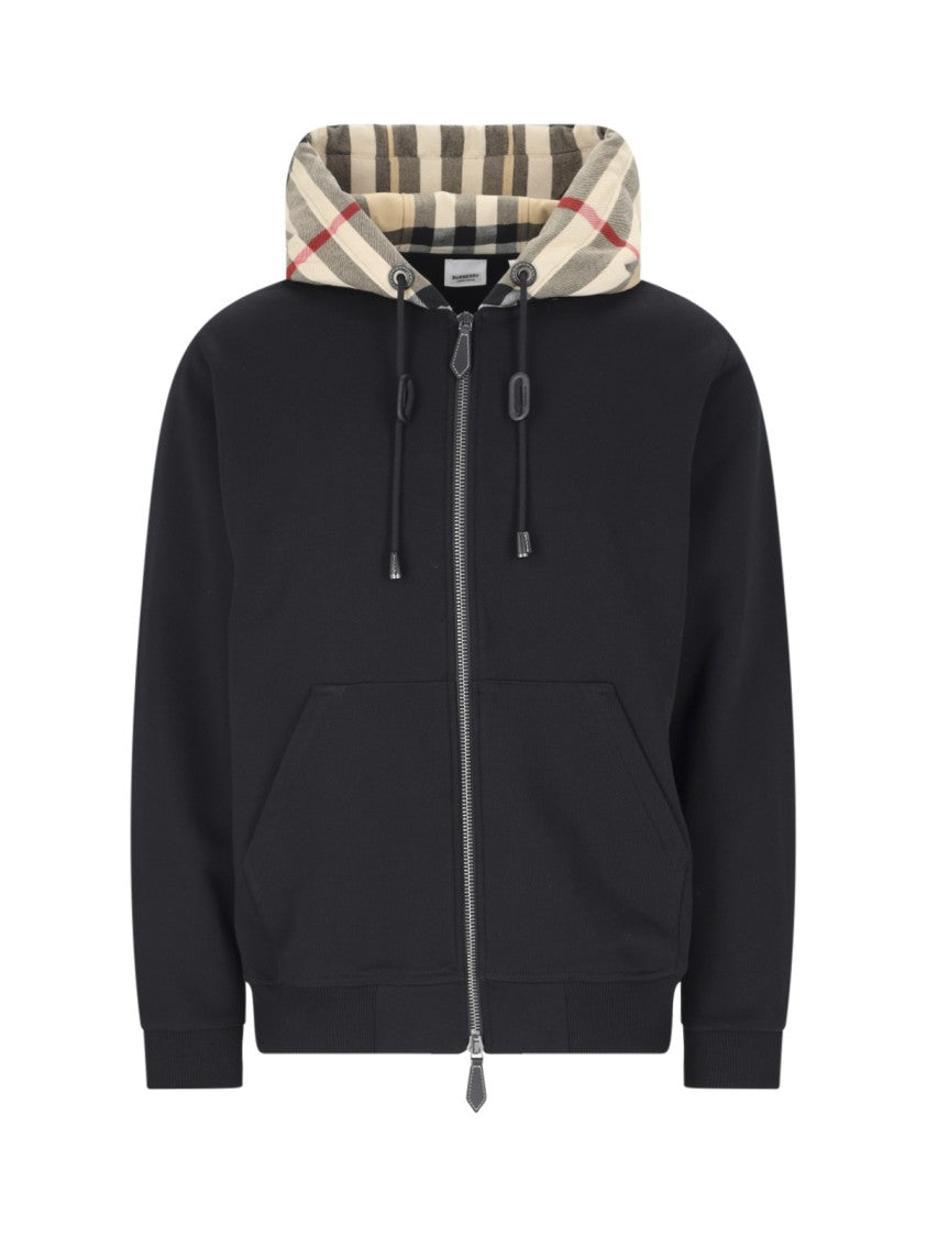 【関税込み】BURBERRY Simon' hoodie Burberry Check Hoodie Sweatshirt – Black | ShopSimon
