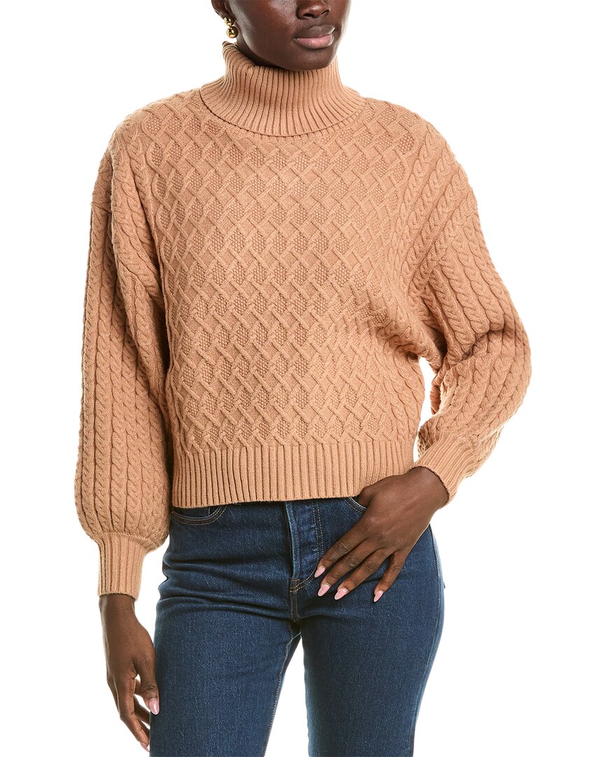 J. Crew Balloon-sleeve outlets turtleneck sweater camel size medium