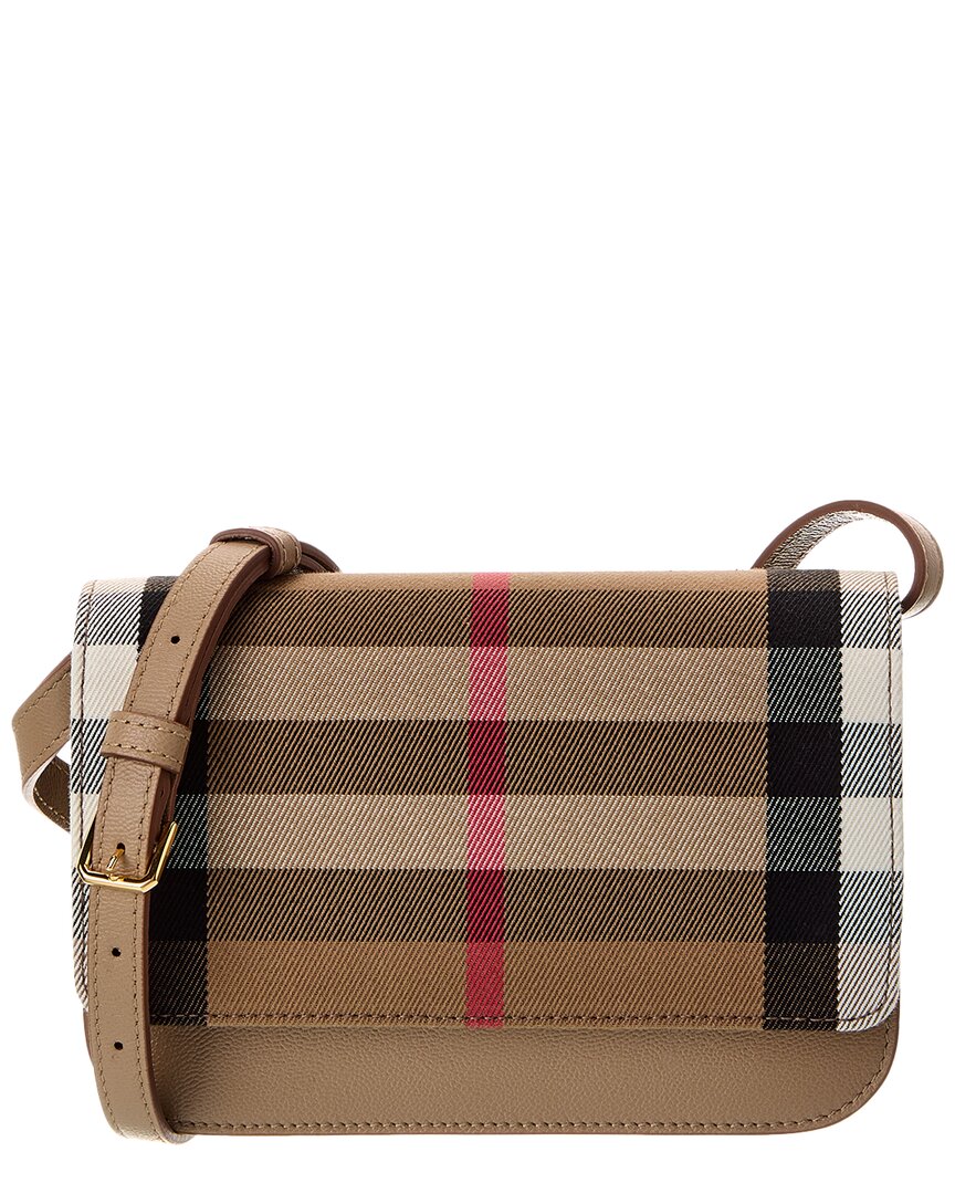 Burberry GrayLeather, Canvas Shoulder Bag 2024