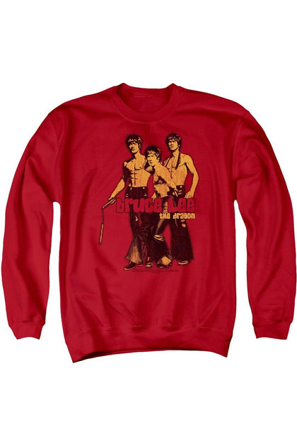 Gildan Bruce Lee Nunchucks Adult Crewneck Sweatshirt | ShopSimon