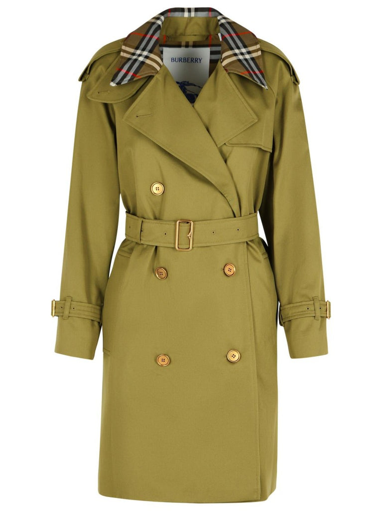 トレンチコート Burberry Short Green Cotton 'Castleford' Trench Coat Burberry Short Green Cotton 'Castleford' Trench Coat | ShopSimon