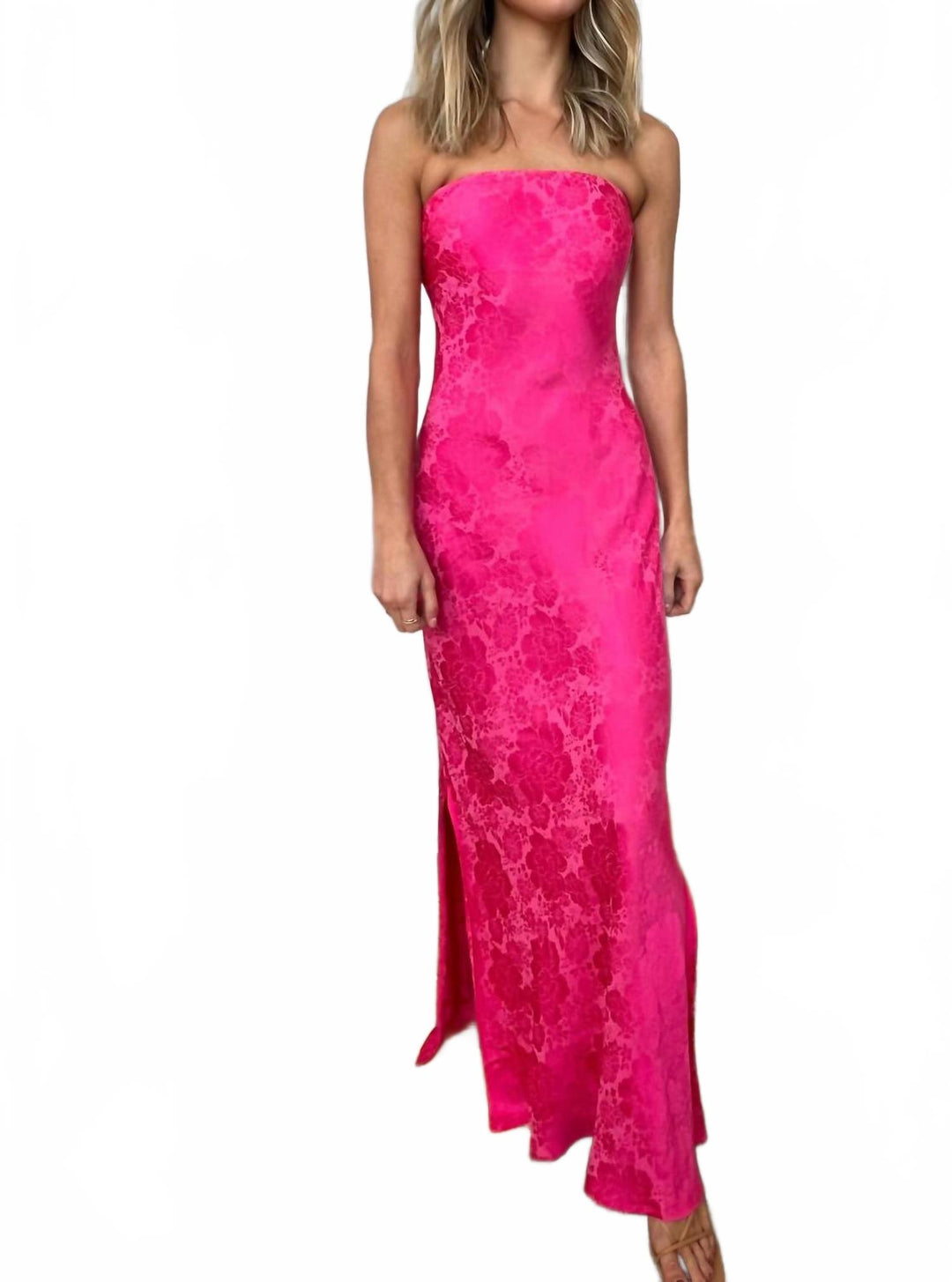 astrid pink dress Bright Pink Ruffle Mini Dress