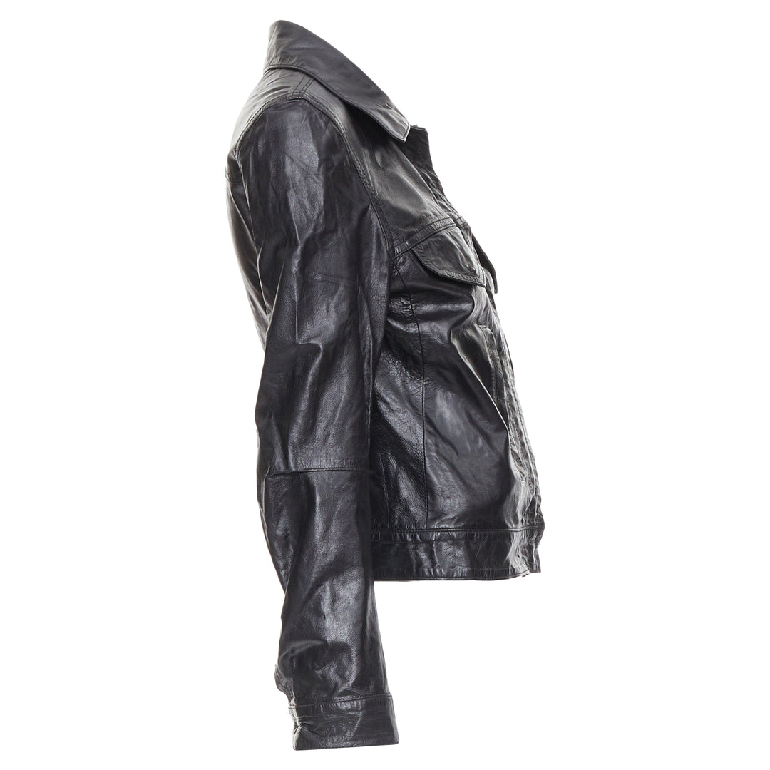 Ann Demeulemeester Leather Cropped Jacket | ShopSimon