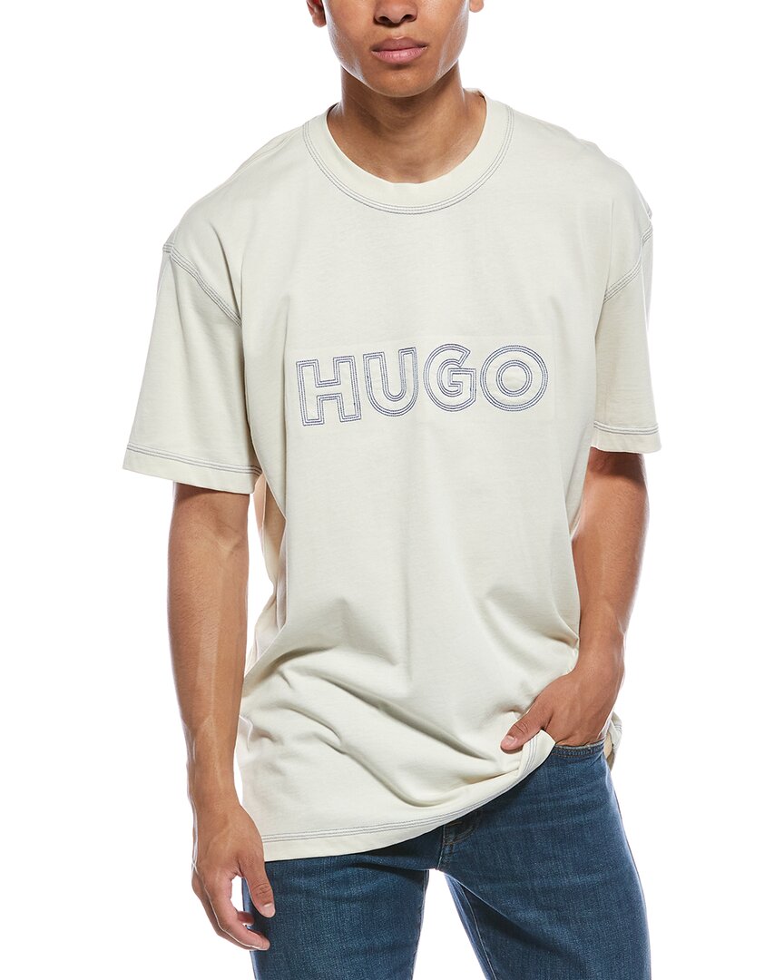 Hugo Nitlogo Tシャツ HUGO Blue Nitlogo T Shirt Beige | Mainline Menswear United