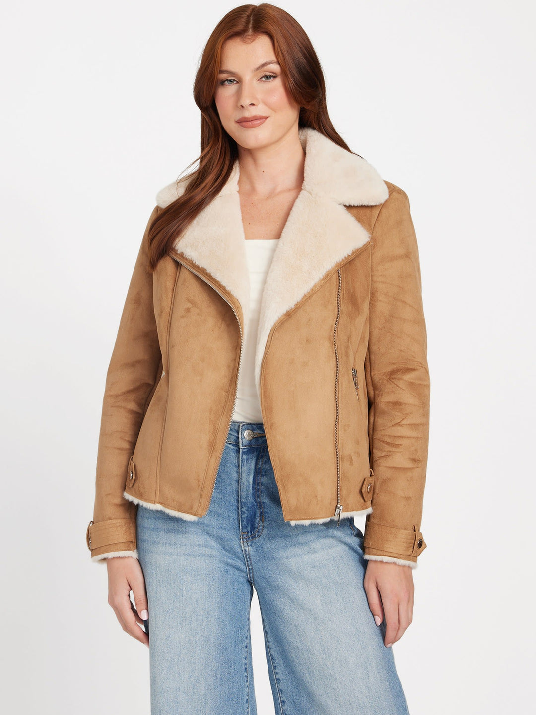 Guess Factory Savine Shearling Jacket | ShopSimon