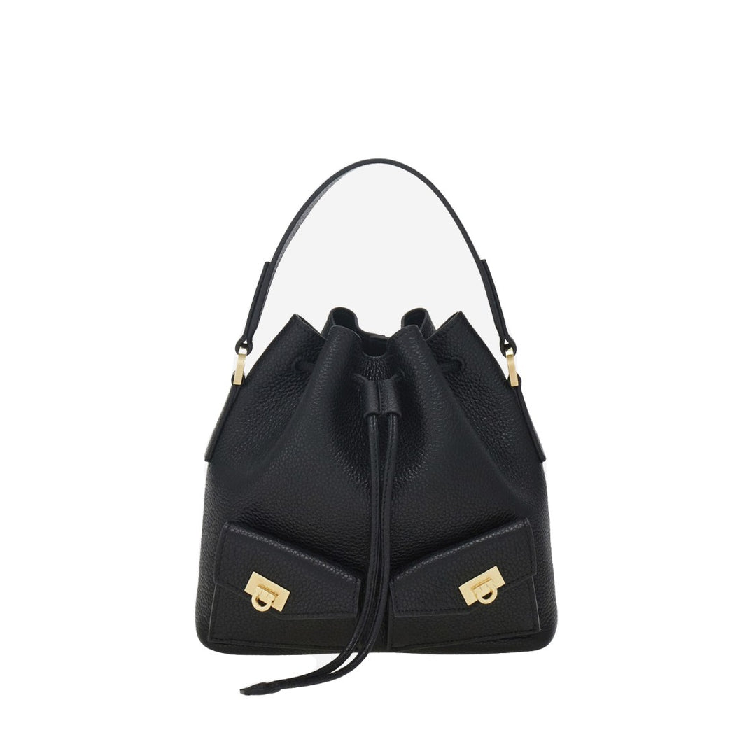【関税&送料込】Ferragamo Leather Bucket Bag With l Deta Salvatore Ferragamo Grained Leather Bucket Bag | ShopSimon
