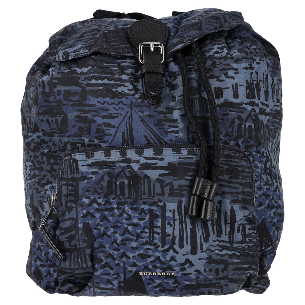 Burberry Coastal Print Rucksack Backpack in Blue Polyamide