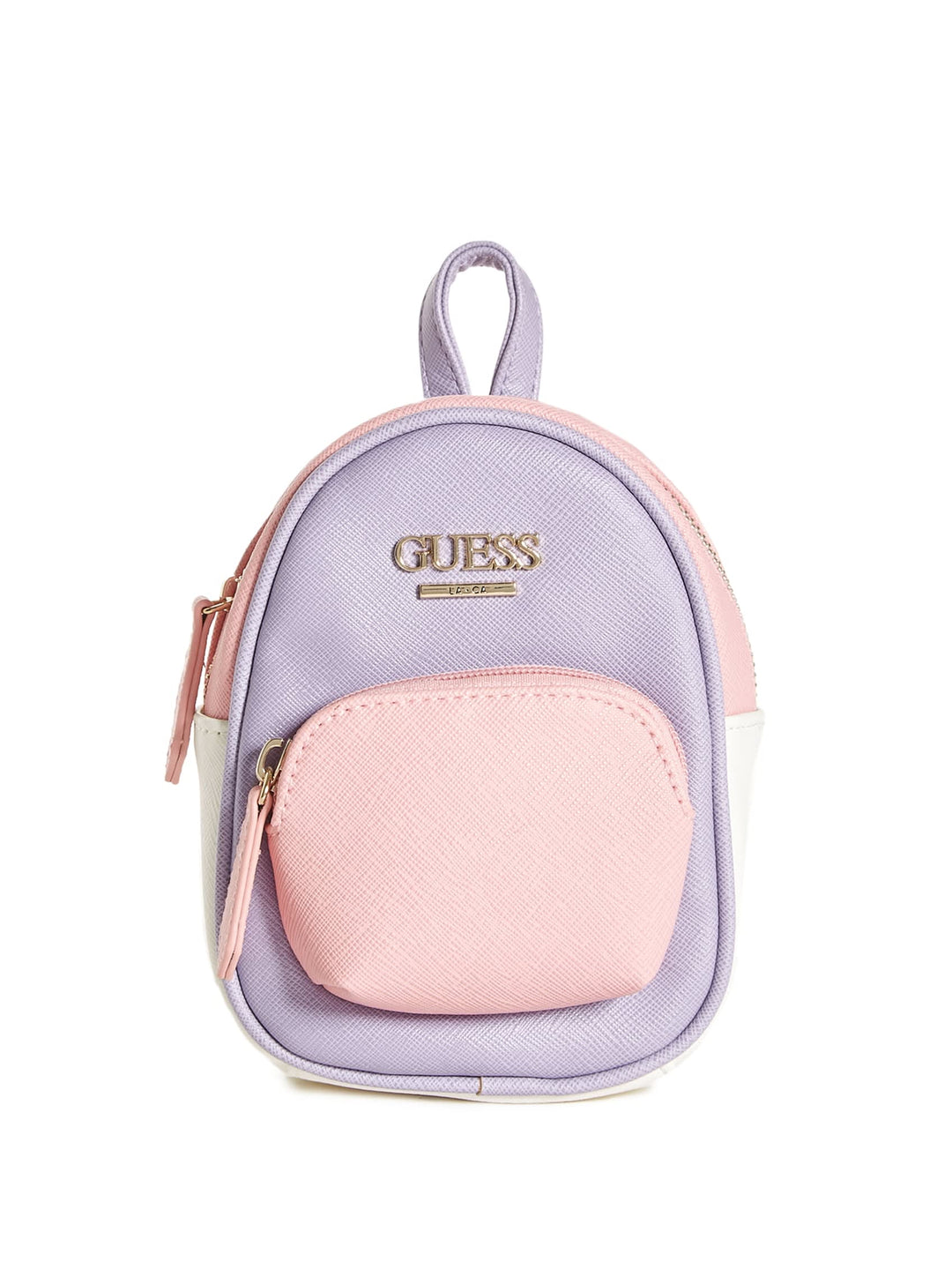 guess store mini backpack red blue white Guess Factory Evan Color-Block Mini Crossbody Backpack