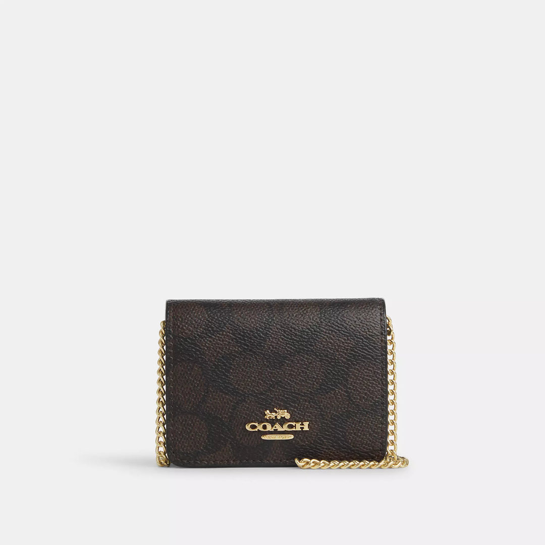 Coach Outlet Mini Wallet On A Chain In Signature Canvas | ShopSimon