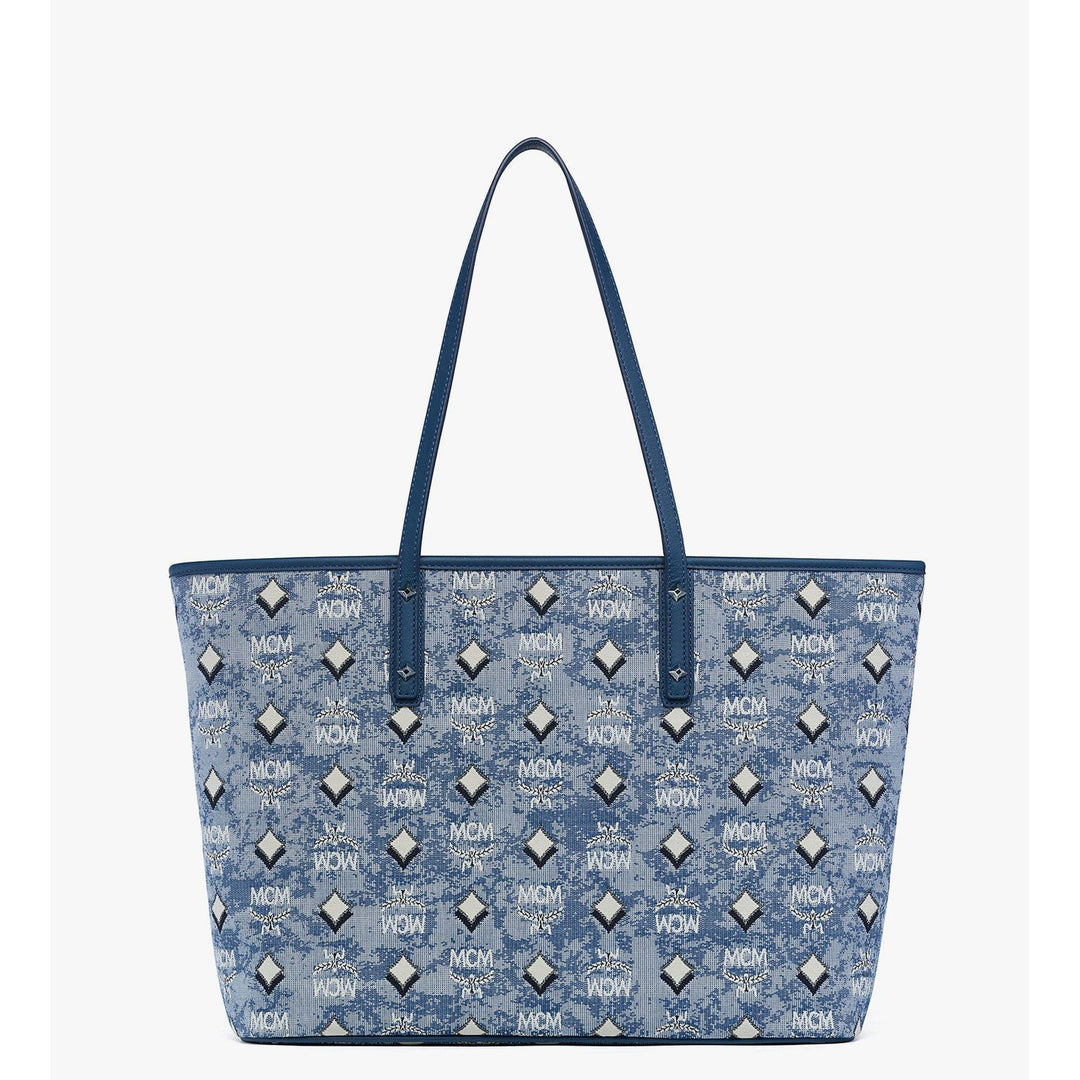 Mcm Aren Tote In Denim Visetos | ShopSimon