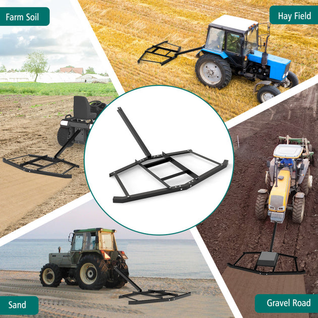 BreeBe Wide Driveway Drag Tow Behind Landscape Leveling Rake with ...