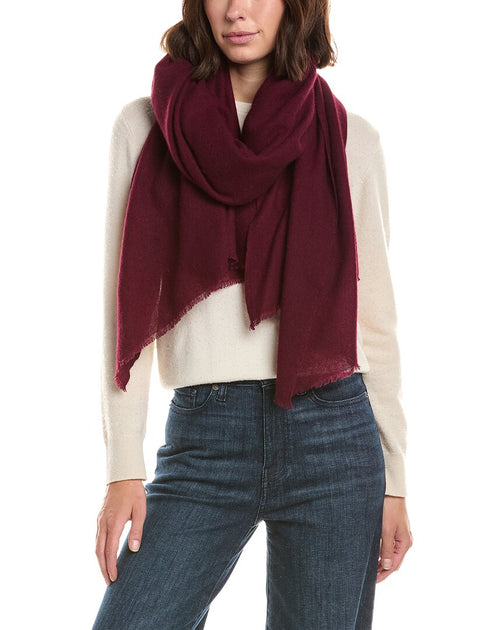 Amicale Cashmere Plain Weave Solid Cashmere Wrap | ShopSimon