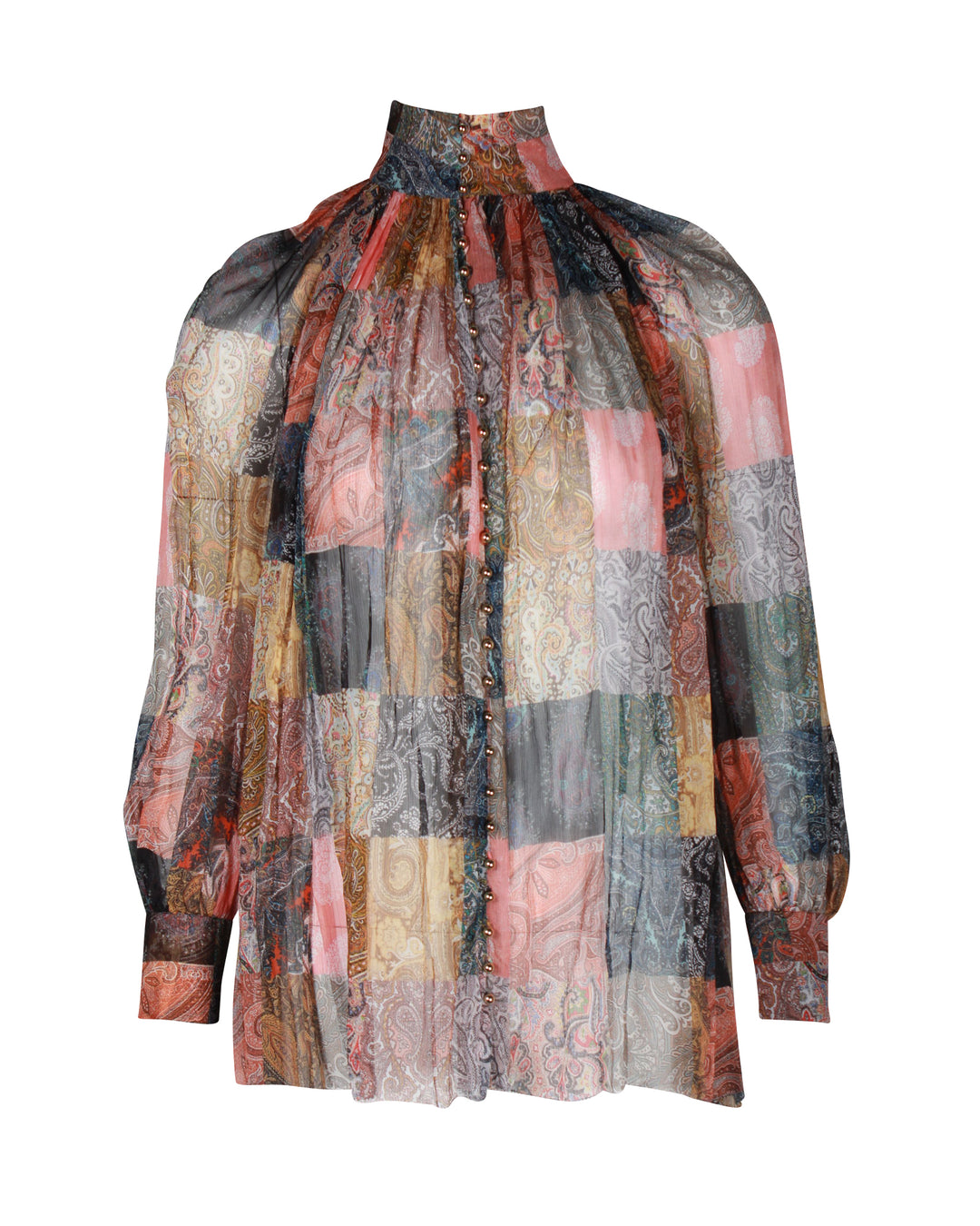 Zimmermann Ninety-six Lattice-trimmed Printed Blouse In Multicolor