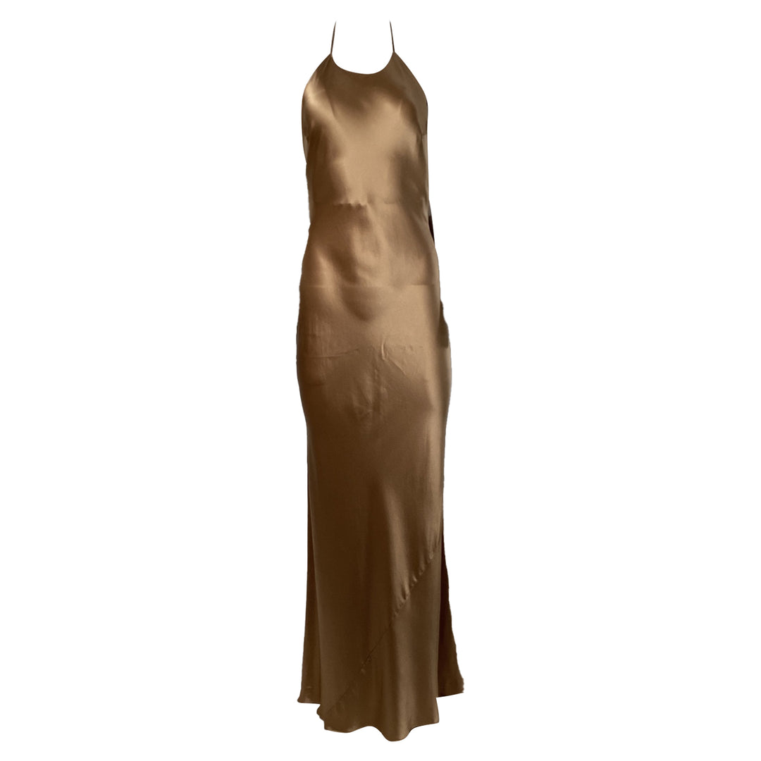 halter midi dress cocktail and party Chiffon Halter Midi Dress – Backless Spaghetti Strap Midi