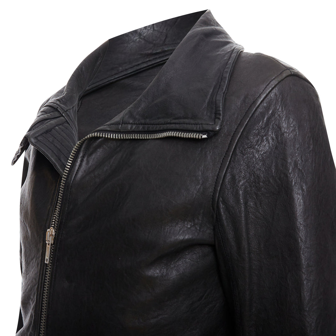 Rick Owens Lambskin Leather Olmar Mirta Zip Motorcycle Jacket