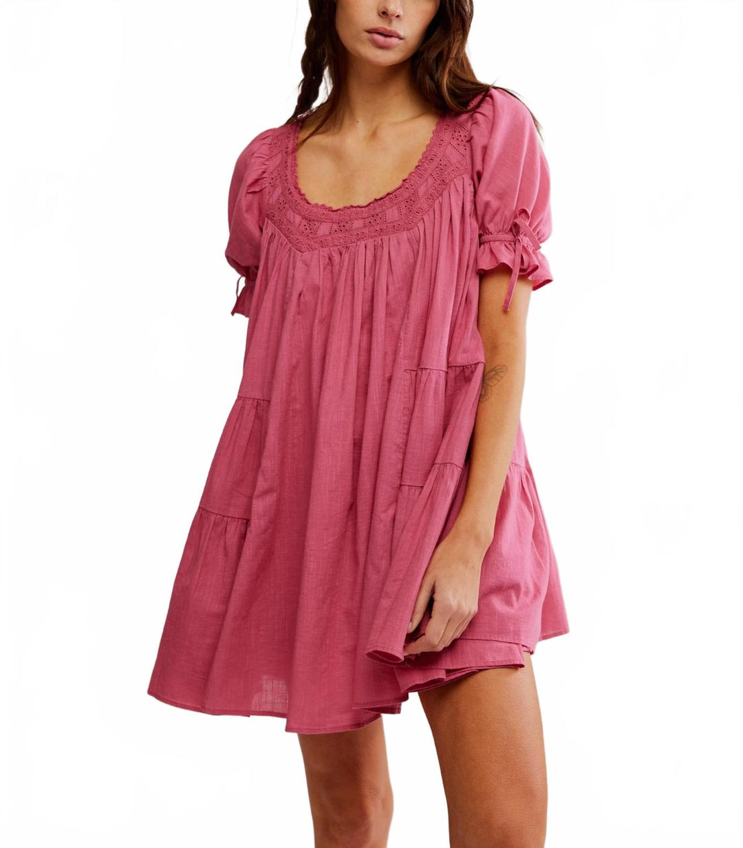 Free People Sandy Shores Babydoll Dress In Soothing Petal