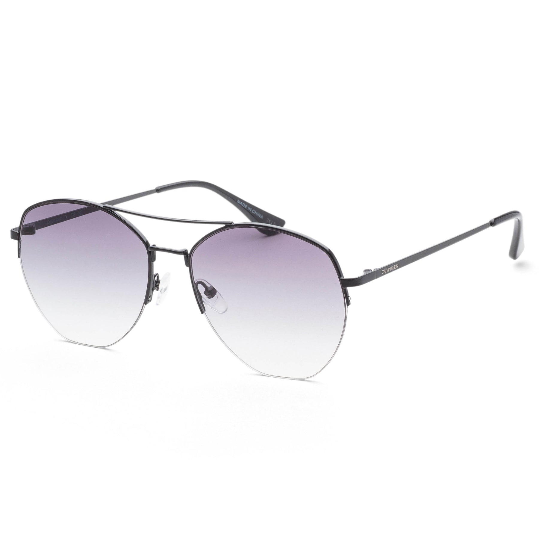 Calvin Klein Men's 57mm Round Sunglasses (Black)