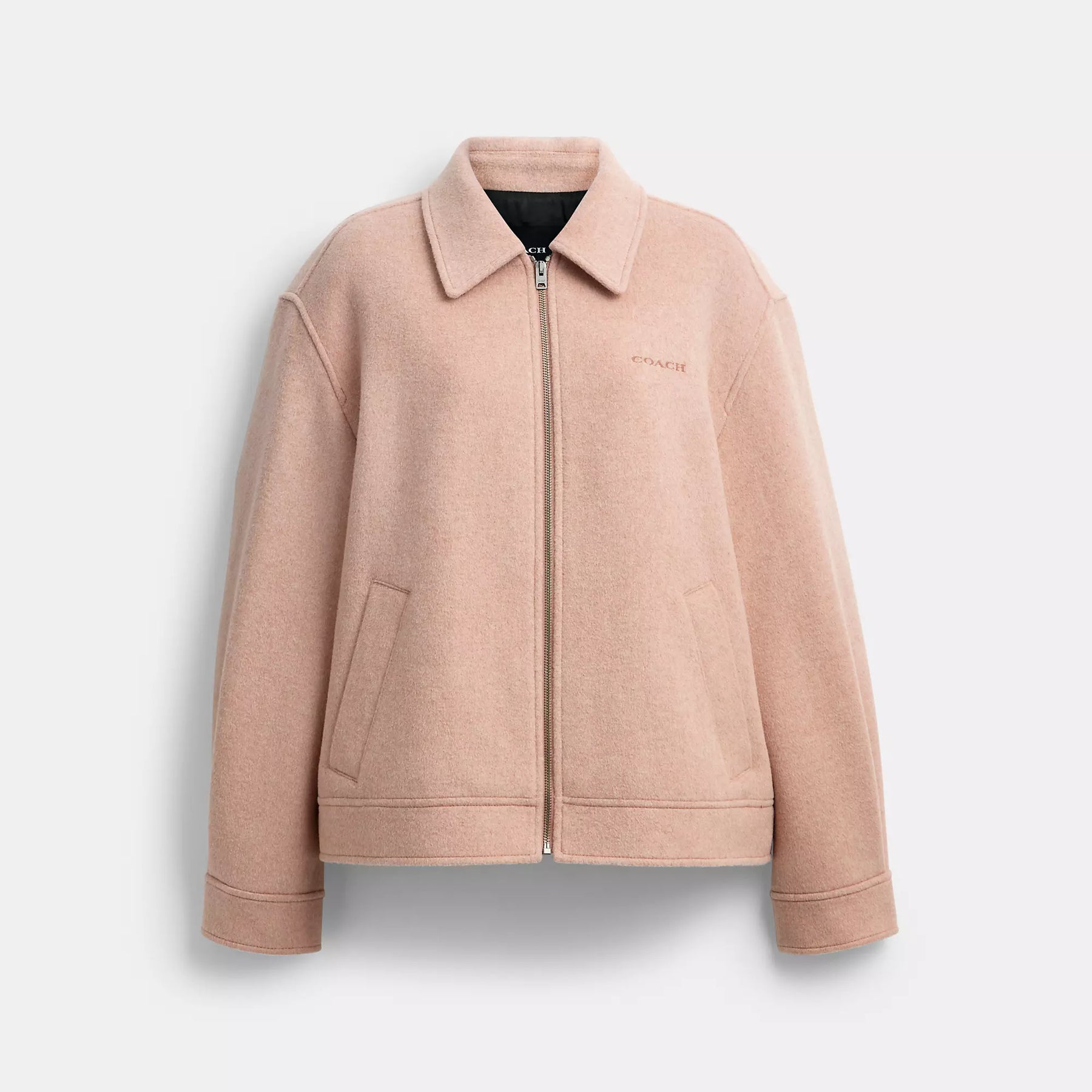 Coach Outlet Zip Front Wool Jacket | ShopSimon