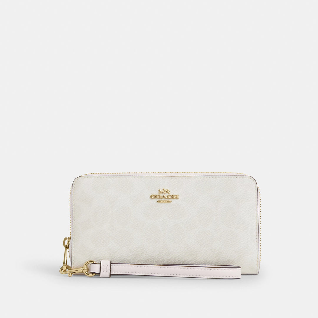 Coach Outlet Long Zip Around Wallet In Signature Canvas | ShopSimon