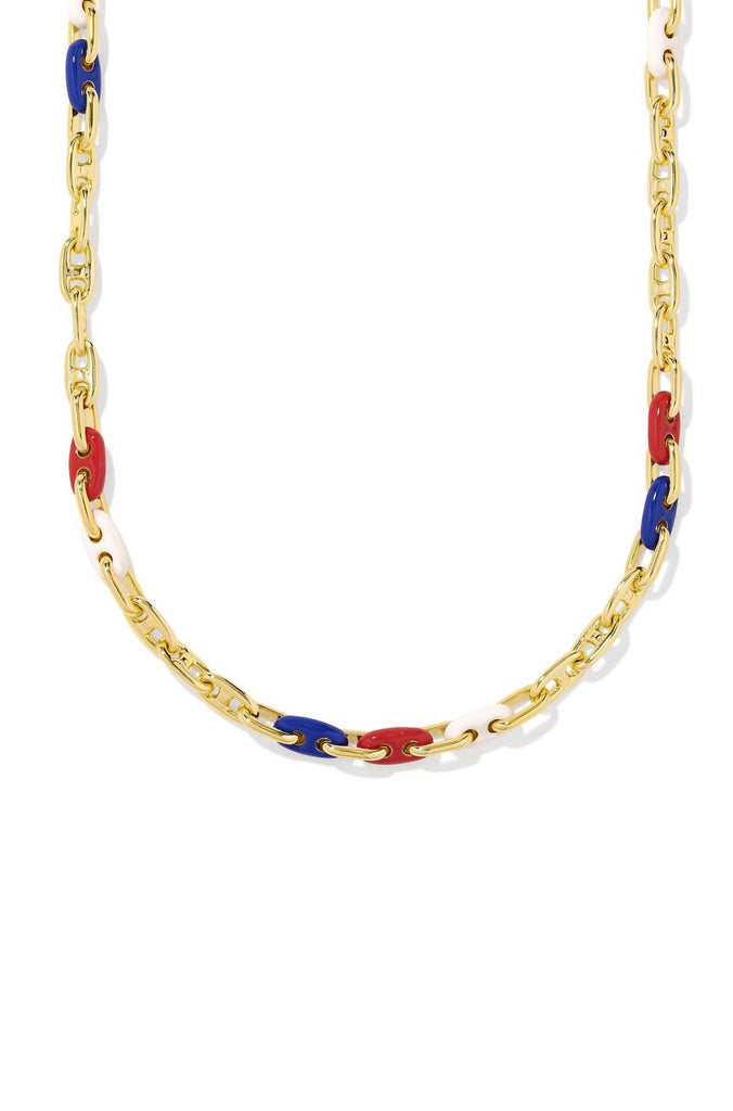 Kendra Scott Women's Bailey Chain Necklace In Gold Red White Blue