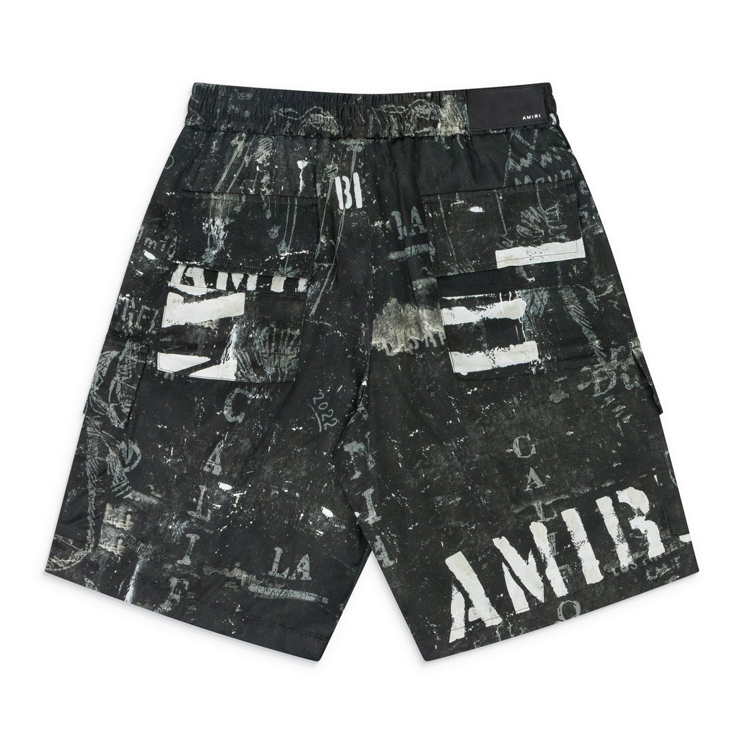 Amiri Black Army Stencil Cargo Shorts | ShopSimon