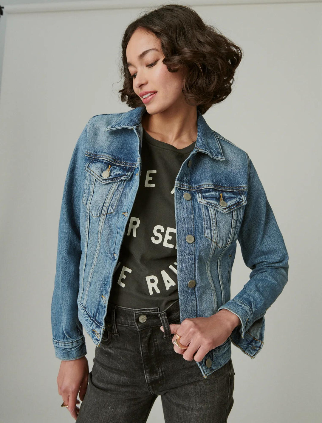 Lucky Brand Women's Tomboy Denim Trucker Jacket ShopSimon