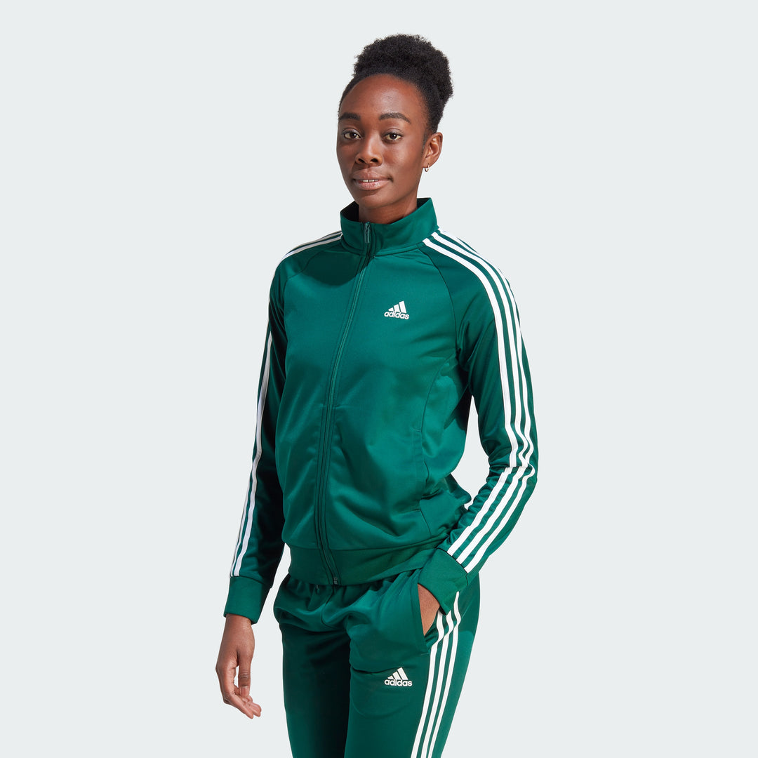 adidas Women s Primegreen Essentials Warm up Slim 3 stripes Track Jacket ShopSimon