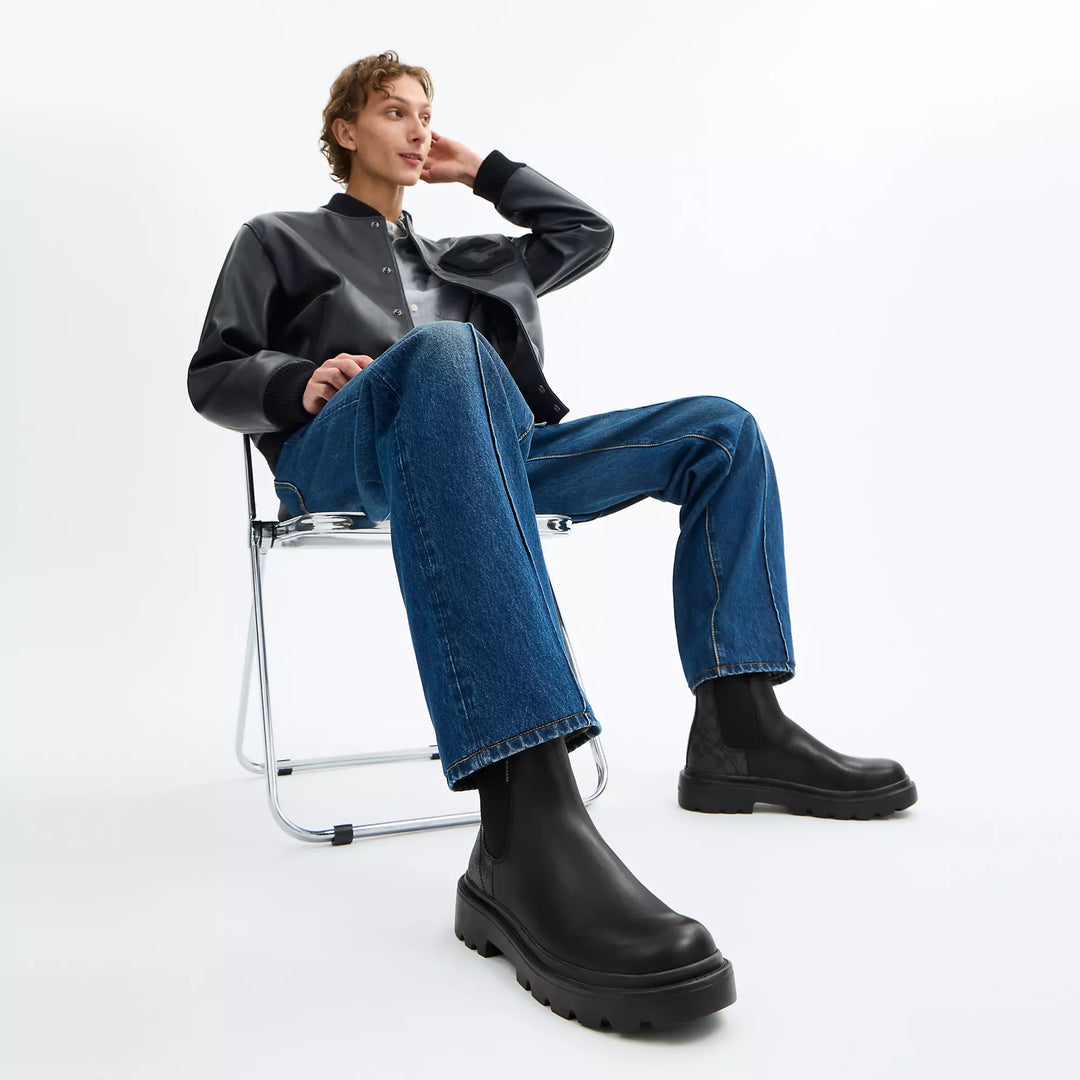 Coach Outlet Chelsea Boot With Signature Canvas | ShopSimon
