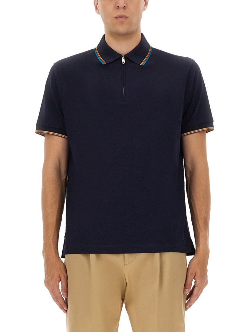 Tシャツ・カットソー Paul Smith COTTON POLO SHIRT WITH ZIPPER Paul Smith Cotton Polo Shirt With Zipper | ShopSimon