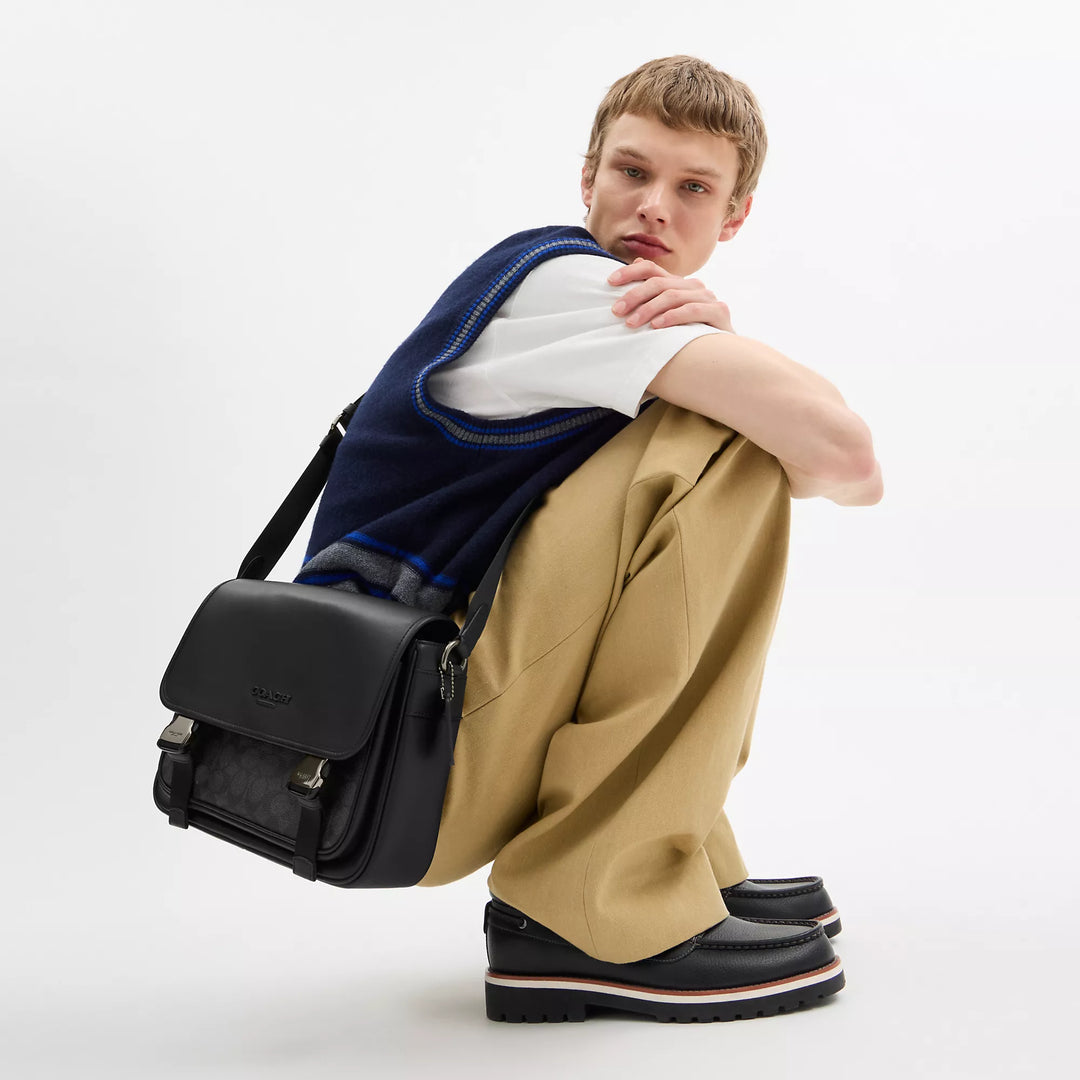Coach Outlet Racer Messenger Bag In Signature Canvas | ShopSimon