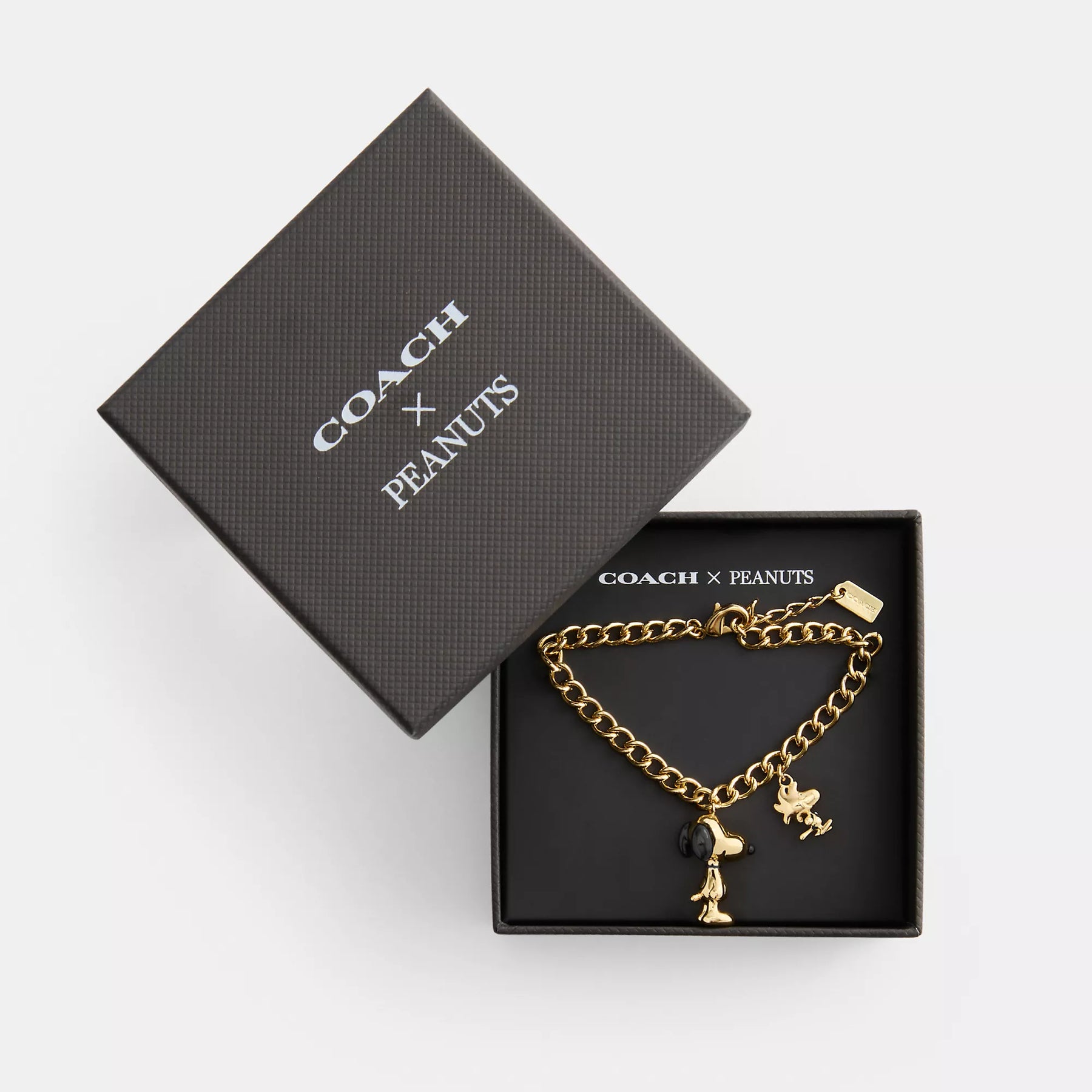 【COACH × PEANUTS】Snoopy＆Woodstock チャームブレスレット Coach Outlet Coach X Peanuts Snoopy And Woodstock Charm