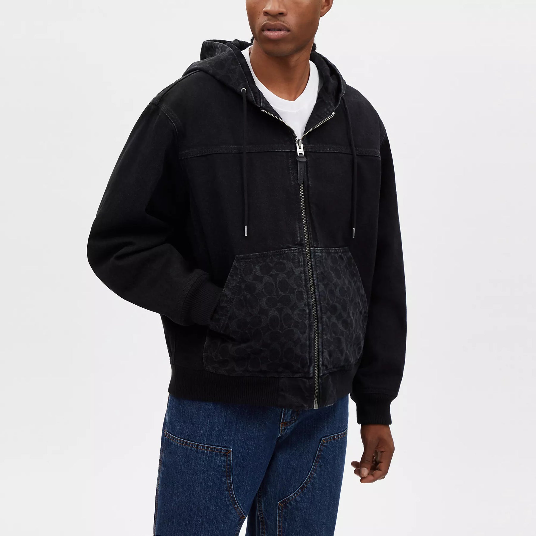 Coach Outlet Signature Denim Hooded Zip Up Jacket | ShopSimon